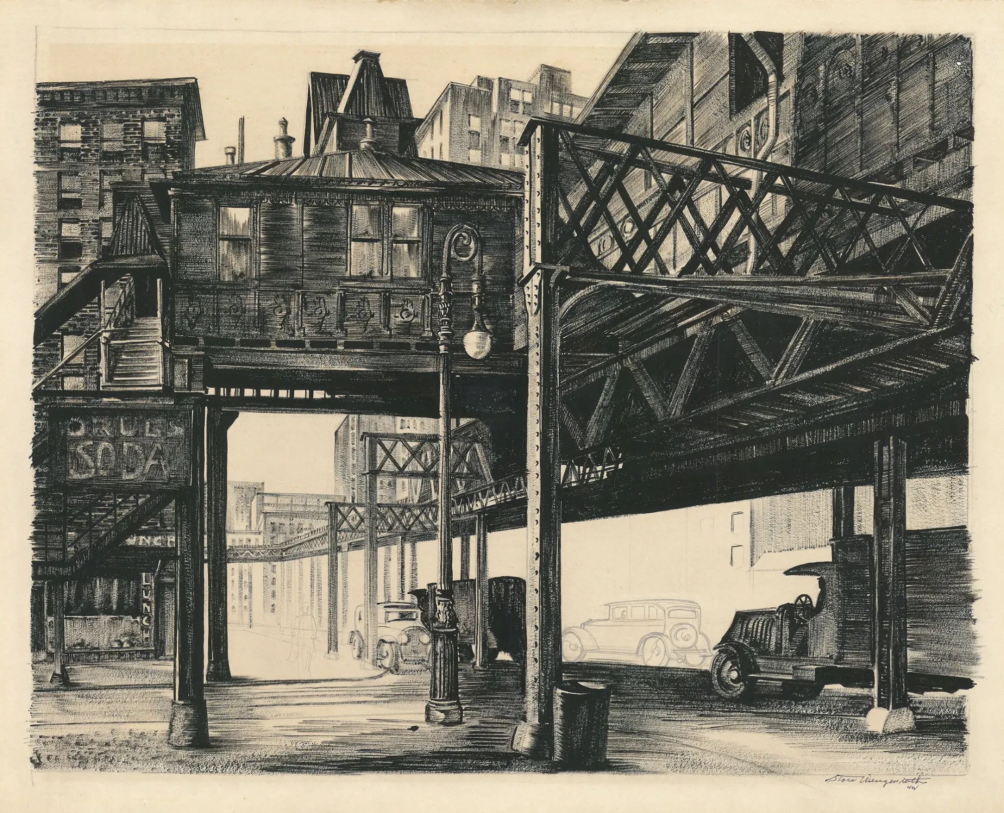 Sixth Avenue Elevated Station at 8th Street. by Stow Wengenroth
