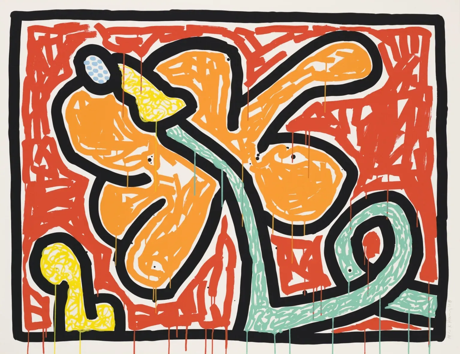 Keith Haring, 'Flowers', 1990. Silkscreen.
