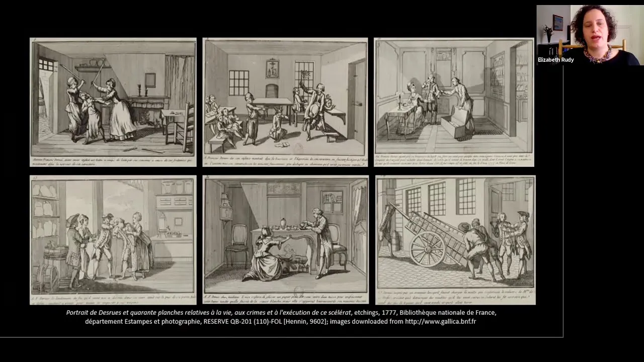 Title frame from the recording of “A Closer Look: Prints Then & Now — Murder, Malice, and Mayhem, in the 18th Century and Today: Responses in Graphic Media”
