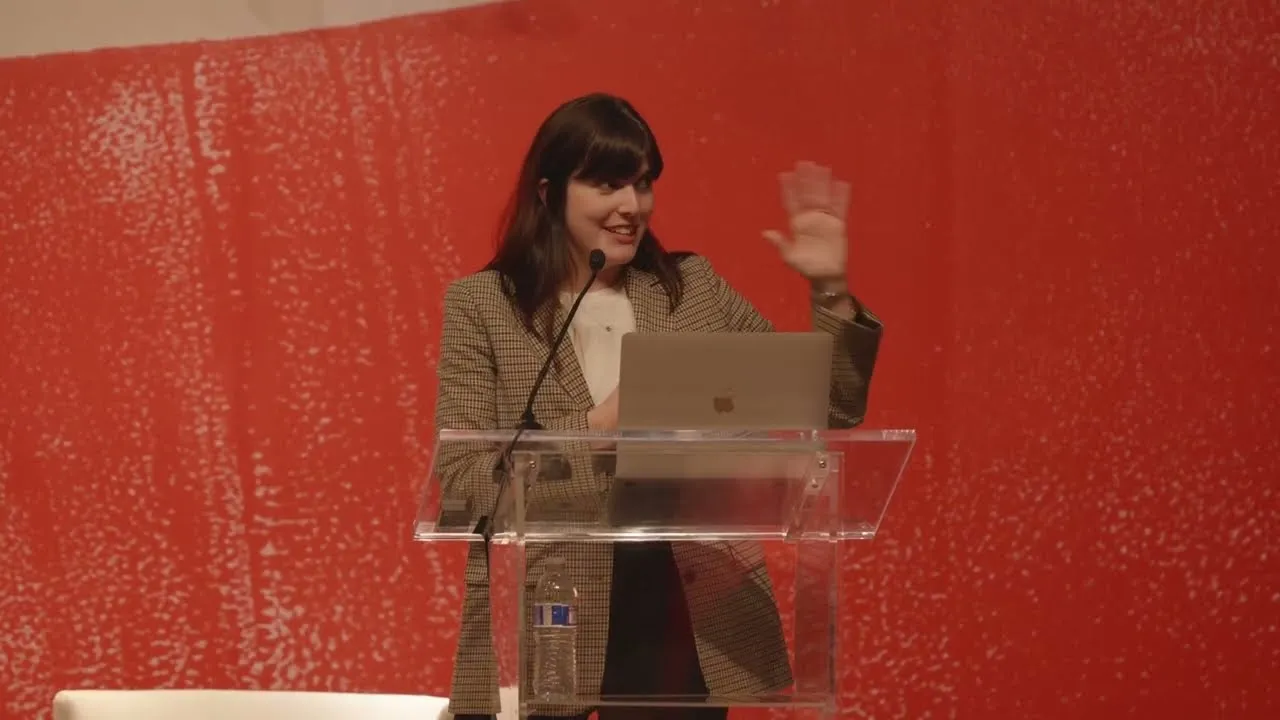 Title frame from the recording of “American Art Posters from the Leonard A. Lauder Collection with Allison Rudnick, Associate Curator, Drawings and Prints, The Metropolitan Museum of Art”