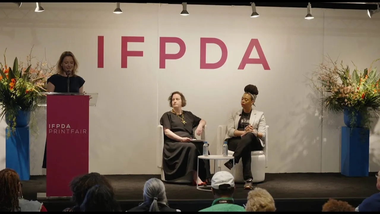 Title frame from the recording of “Artist Talk | Carving Out Time; LaToya M. Hobbs in Conversation with Elizabeth Rudy”