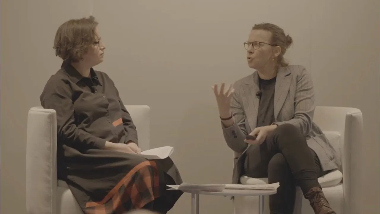 Title frame from the recording of “Artist Talk | Christiane Baumgartner in Conversation with Elizabeth Rudy”