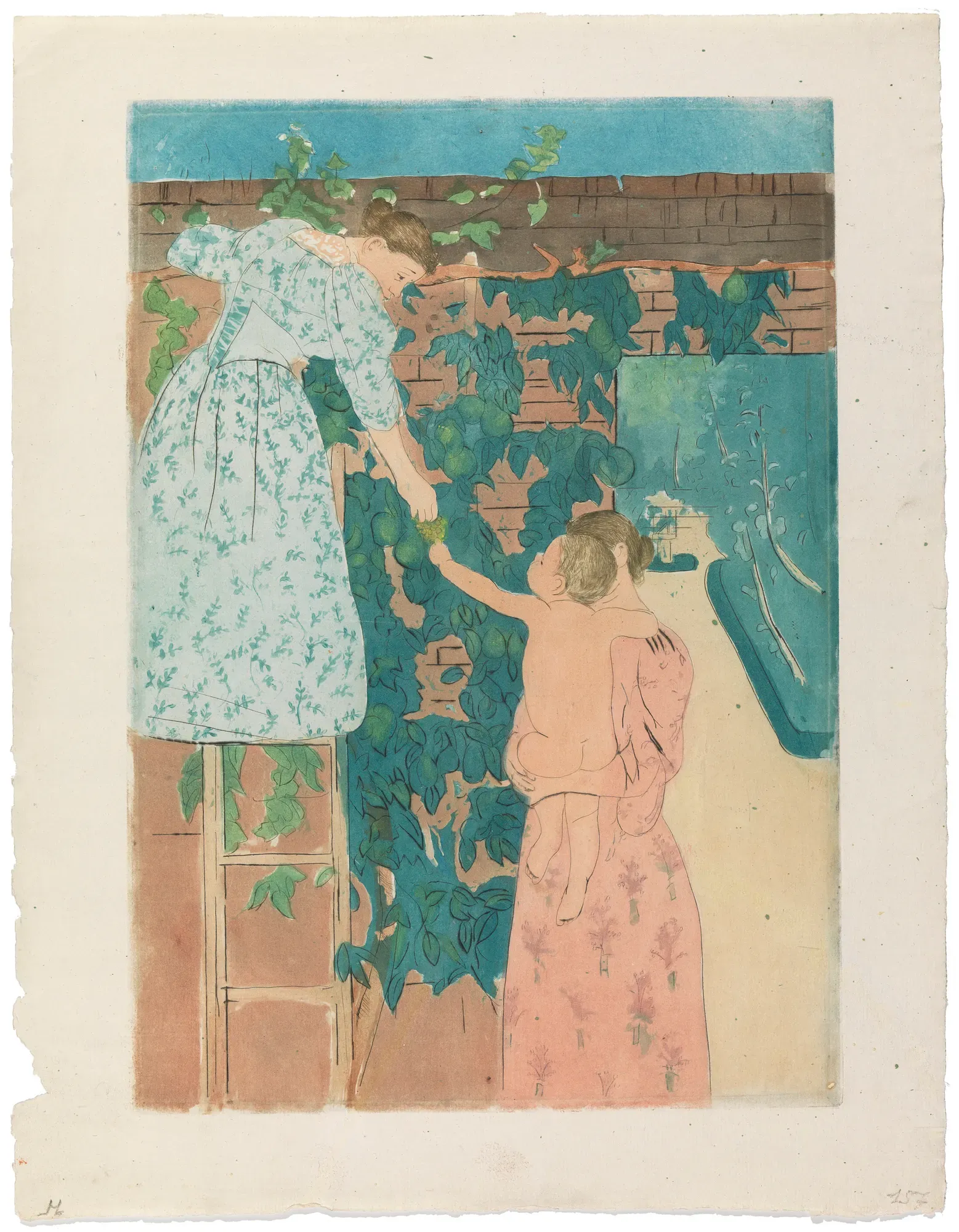 Gathering Fruit [Le Potager] (Breeskin 157; Mathews & Shapiro 15) by Mary Cassatt