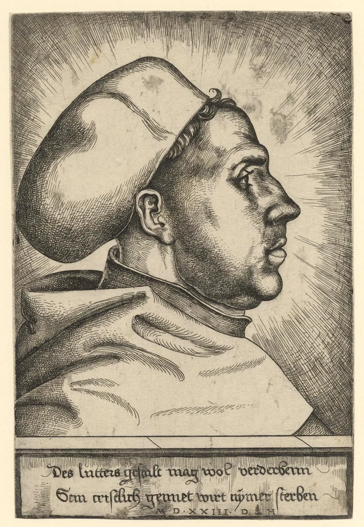Martin Luther (after LUCAS CRANACH) by DANIEL HOPFER (ca. 1470 Kaufbeuren - Augsburg 1536)