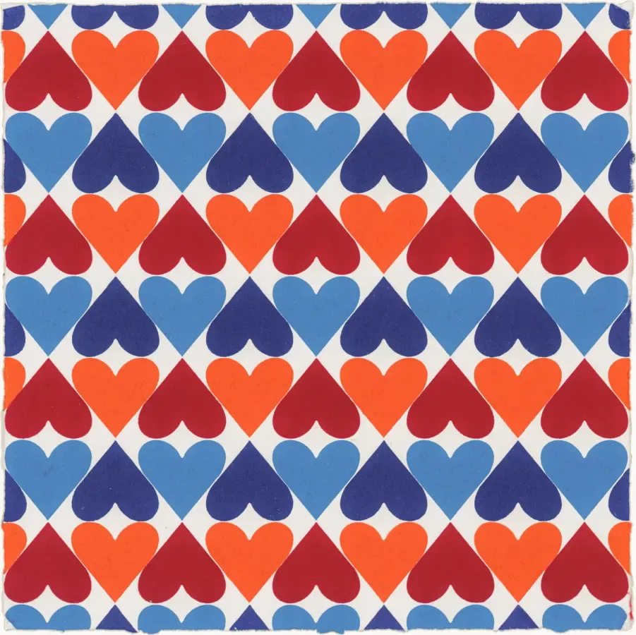 THERE ARE MANY HEARTS (14 X 14) 2 by POLLY APFELBAUM