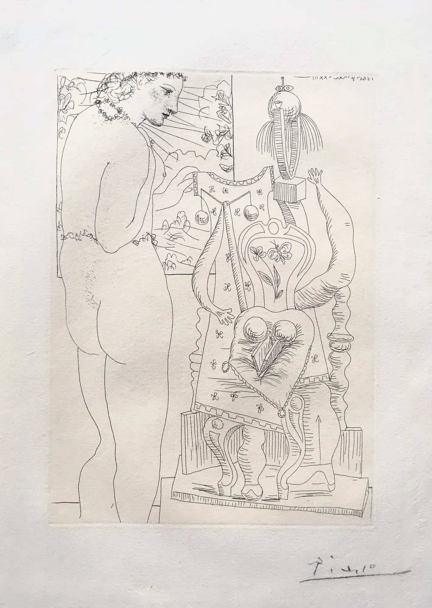 Modèle et sculpture surréaliste (Marie-Thérèse) from La Suite Vollard by Pablo Picasso