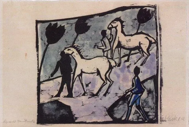 "Weisse Pferde" (White Horses) by Erich Heckel