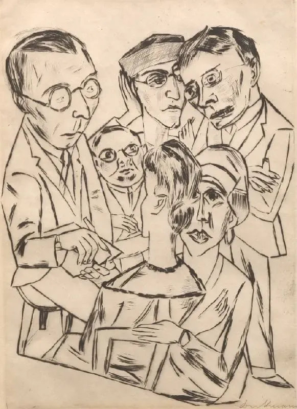 Der Zeichner in Gesellechaft (The Draftsman in Society) by Max Beckmann