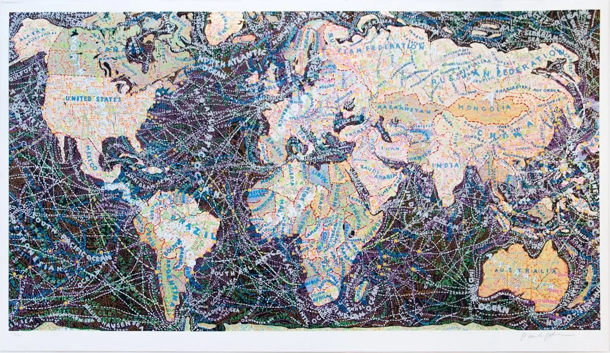 World Trade Routes by Paula Scher