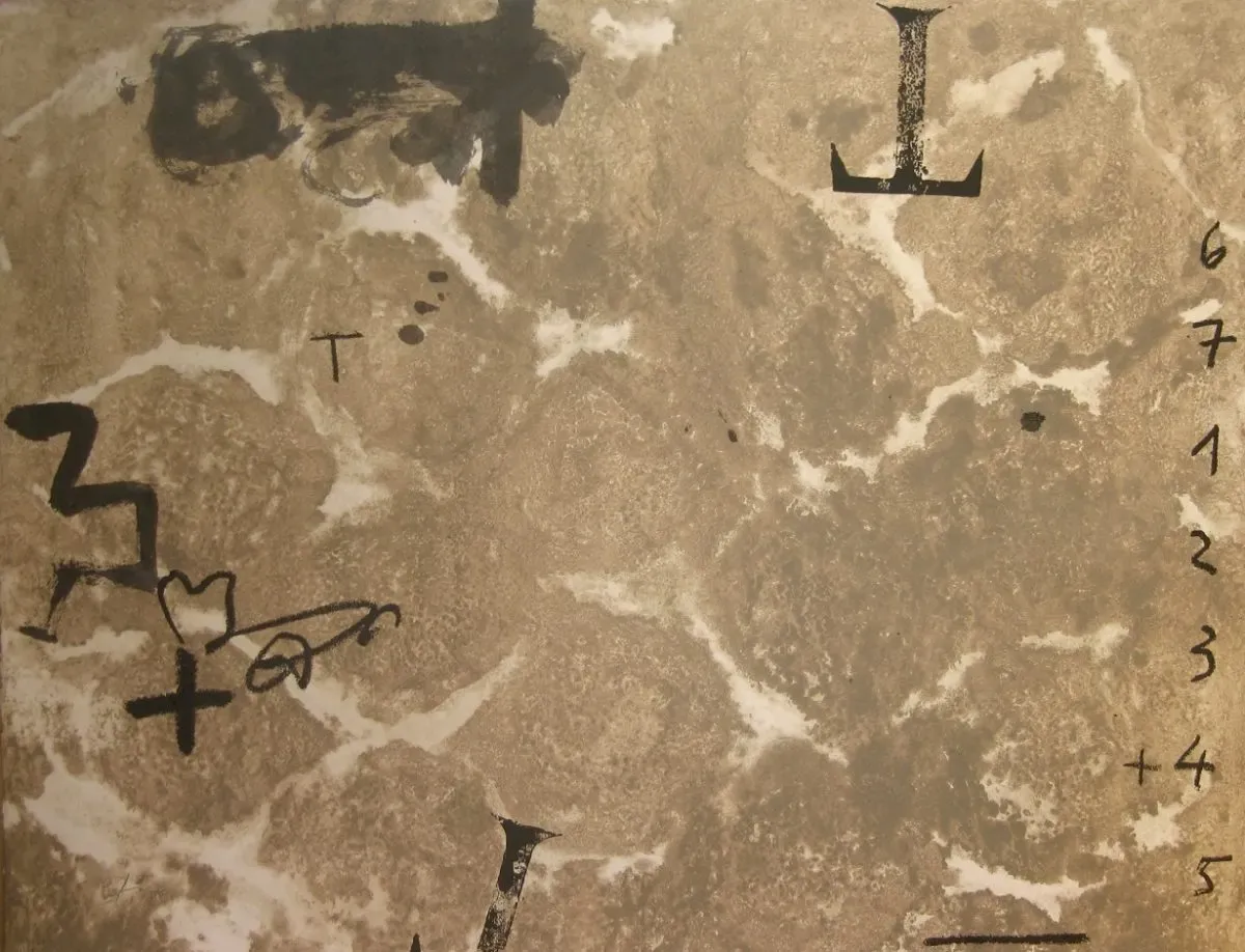 Números i T by Antoni Tàpies