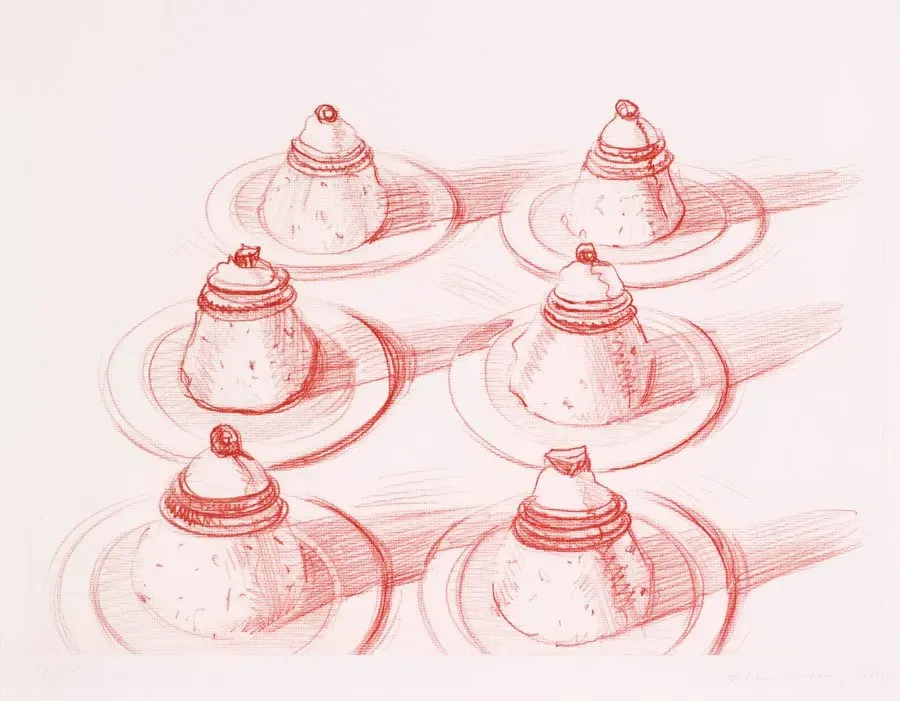 Six Italian Desserts by Wayne Thiebaud