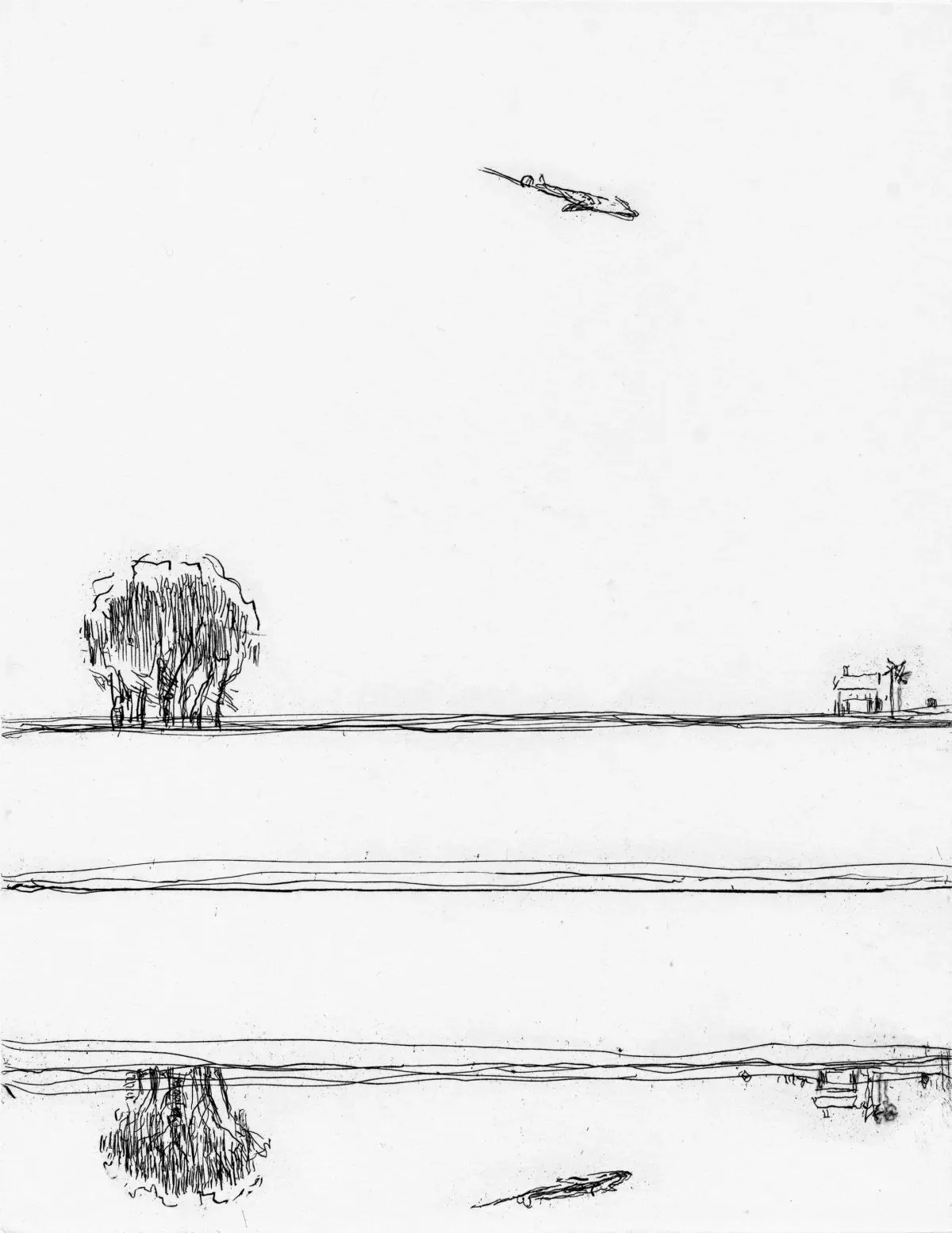 River and Airplane by Wayne Thiebaud