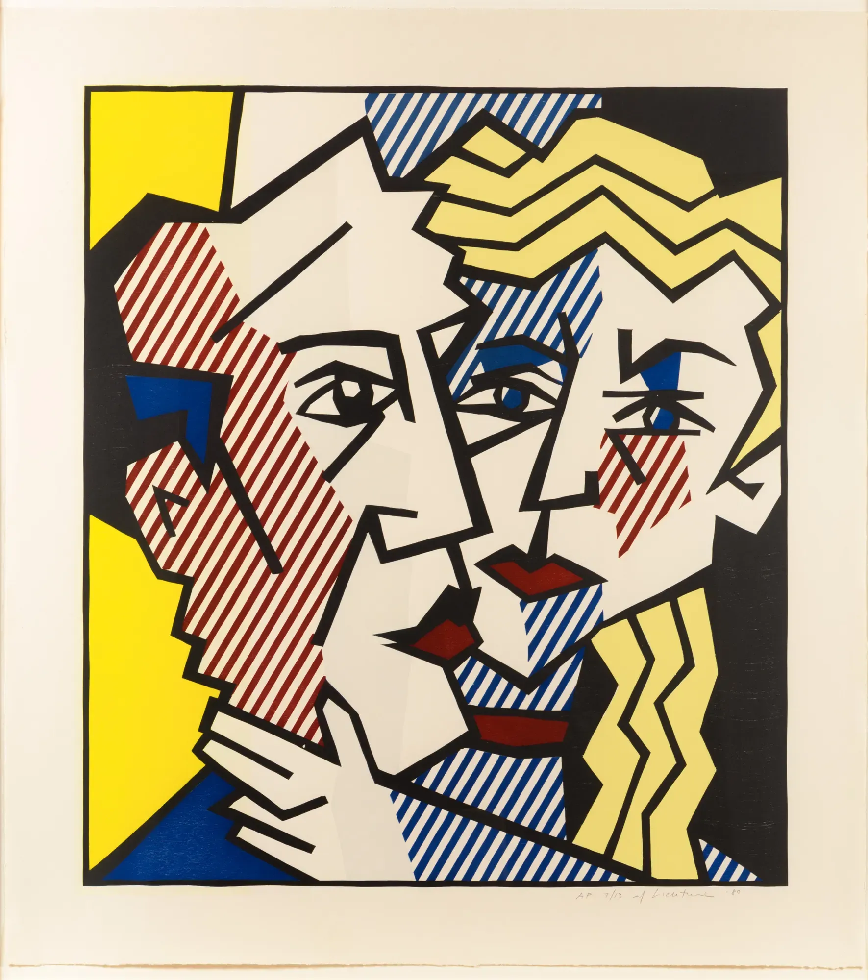 The Couple, from the Expressionist Woodcut series by Roy Lichtenstein