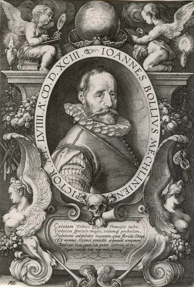 Portrait of Hans Bol, the Painter, at age 58 by Hendrick Goltzius