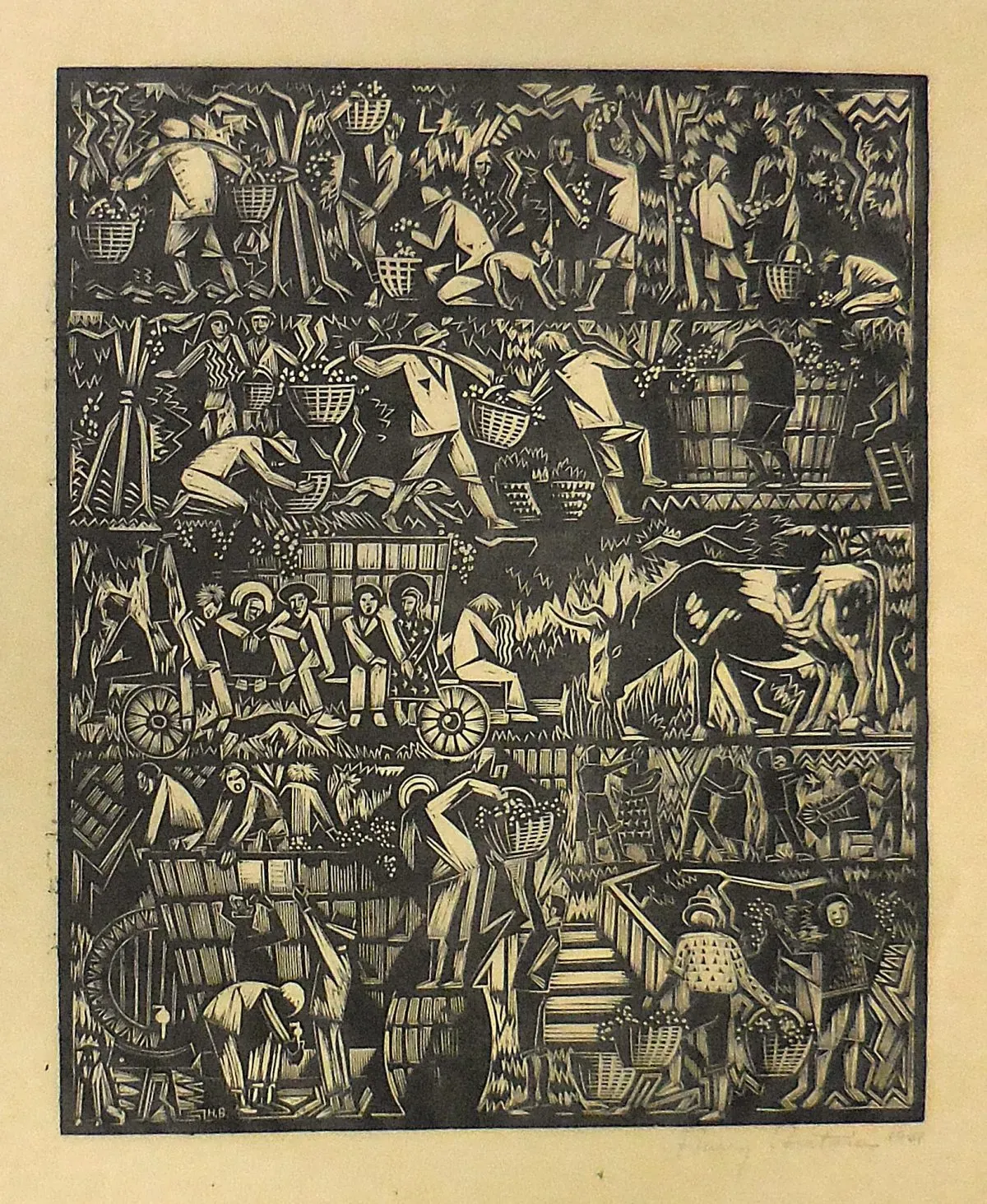 " HARVESTING OF GRAPES" by Harry Bertoia