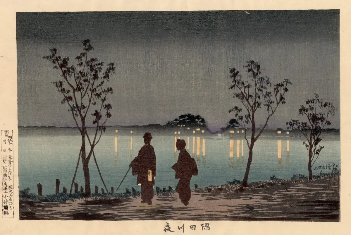 The Sumida River at Night by Kobayashi Kiyochika
