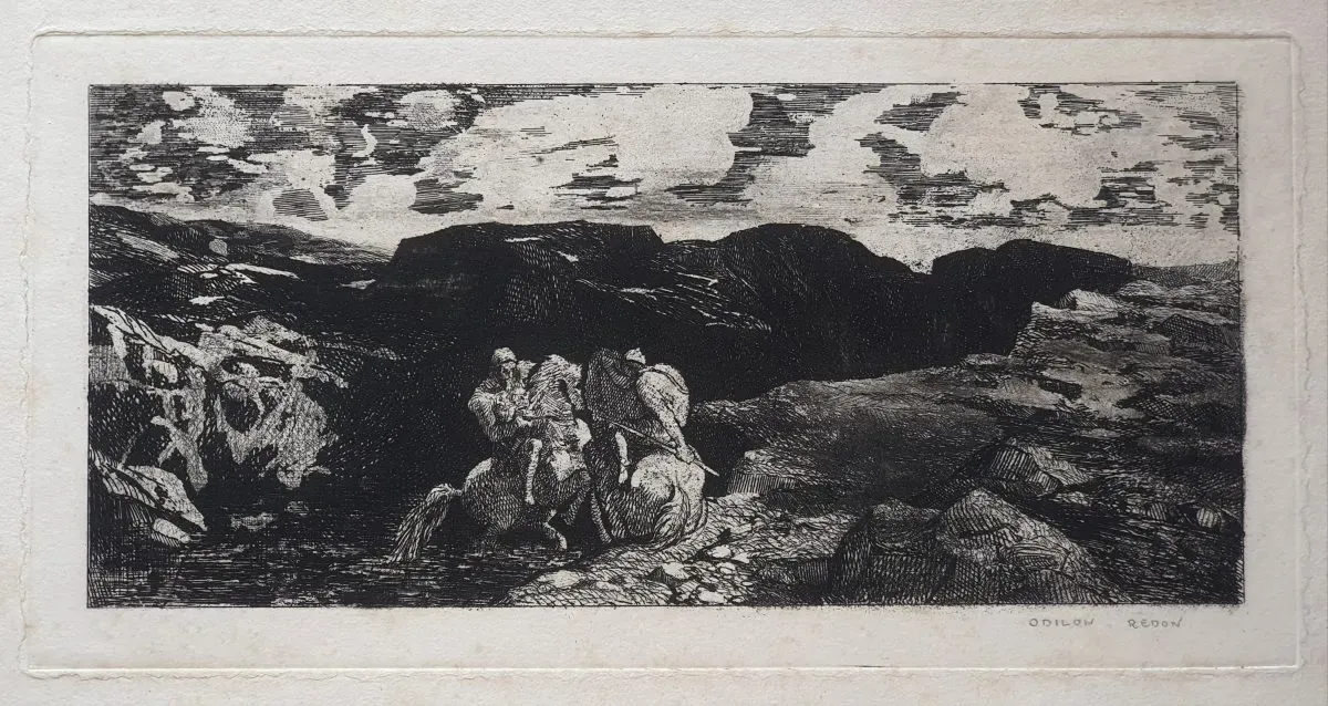 Lutte de cavaliers [Horsemen in combat] by Odilon REDON (1840 - 1914)