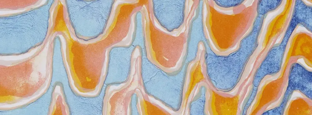 Marbled Pastel print orange and blue