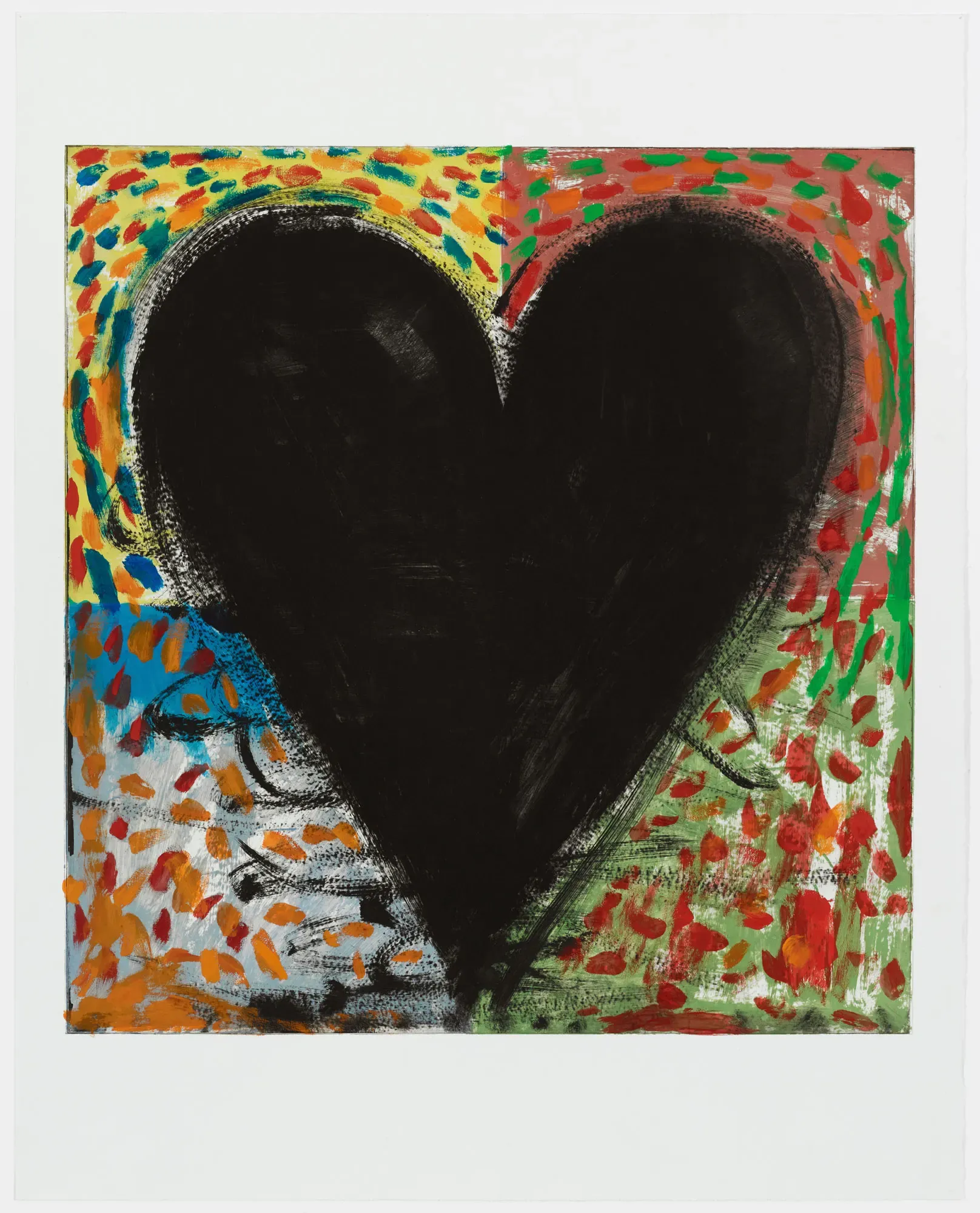 Jim Dine, 'Hand Painting on the Mandala,' 1986. Etching/power tool drypoint with hand-painting.