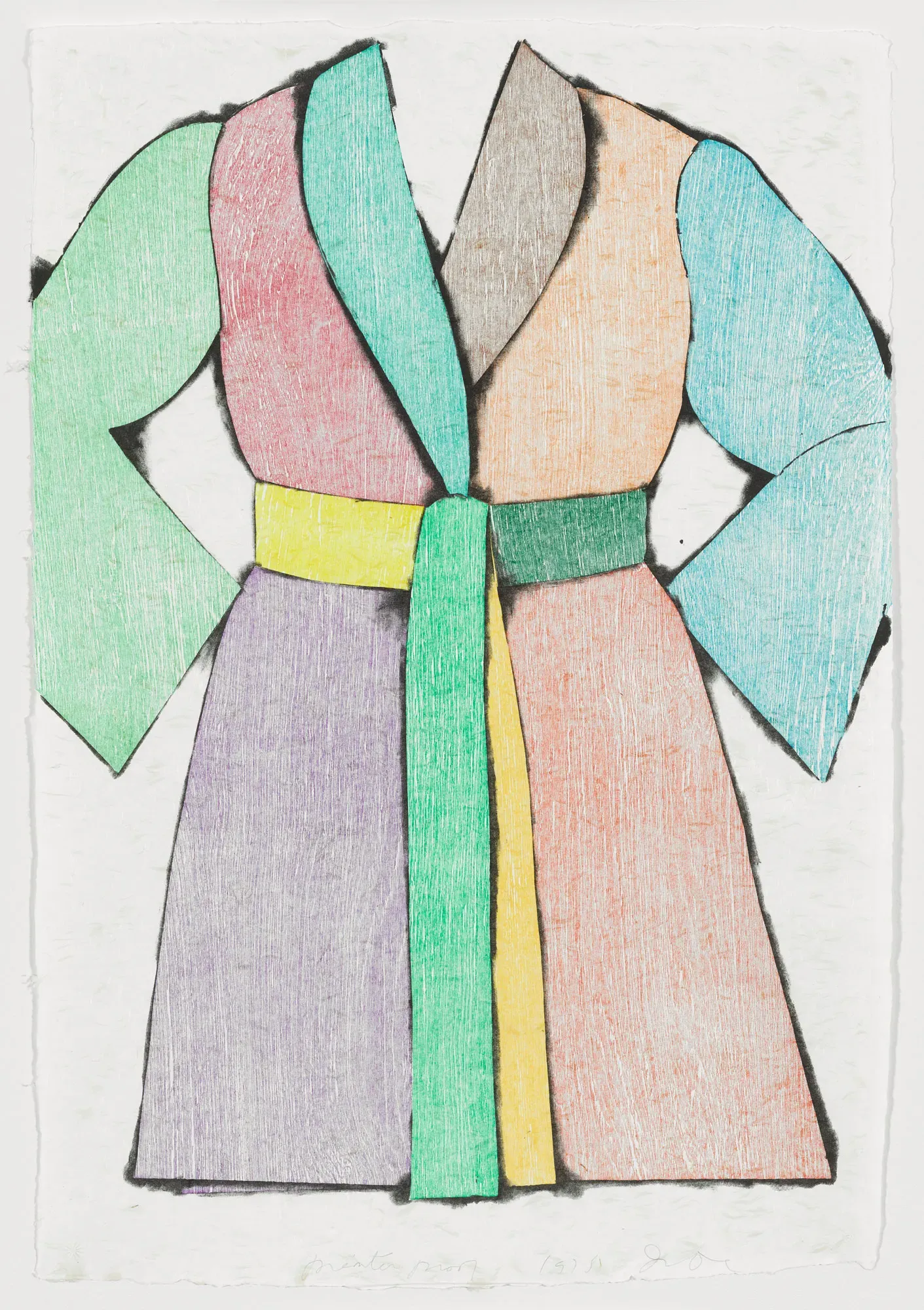 Jim Dine, Bathrobe, 1975 Color woodcut/lithograph 36 x 24 inches Edition: 60; XX