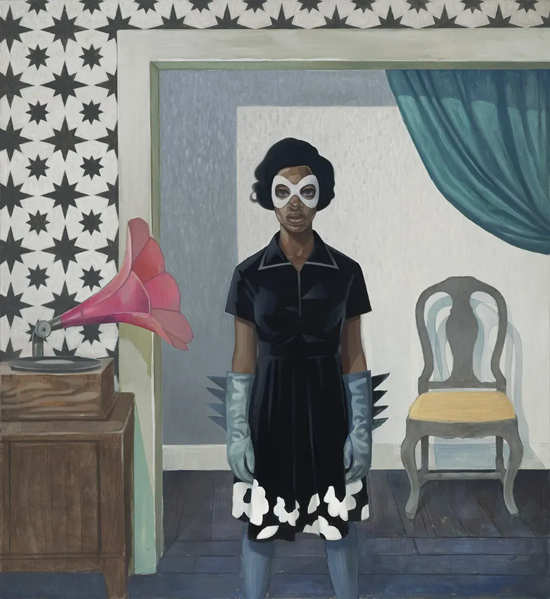 Ronald Jackson, 'Badass: She never really knew how others viewed her, but in her mind she was a badass', Oil, acrylic, and colored pencil on canvas