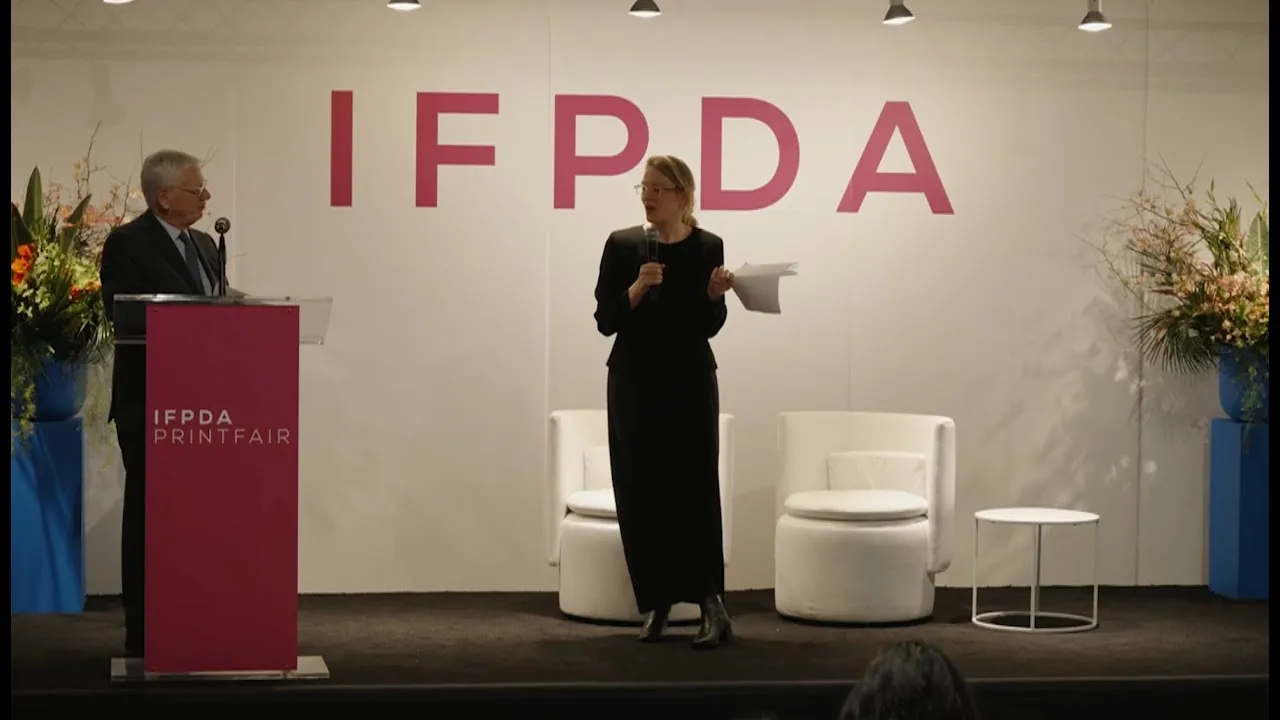 Title frame from the recording of “IFPDA 2025 BOOK AWARD | The Radical Print: Art and Politics in Late 18th Century Britain — Dr Esther Chadwick”