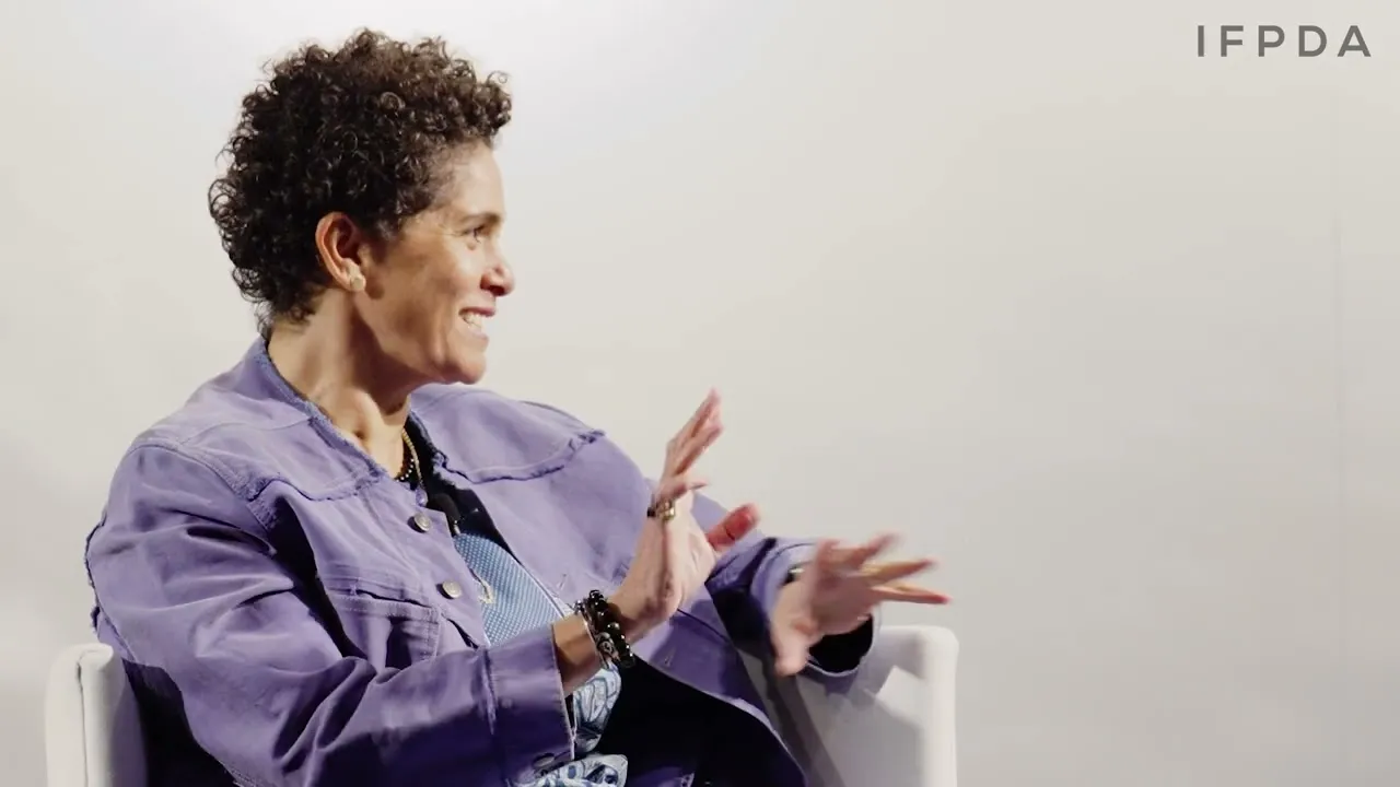 Title frame from the recording of “Julie Mehretu and Susan Dackerman in Conversation; A Celebration of Gemini G.E.L’s 60th Anniversary”