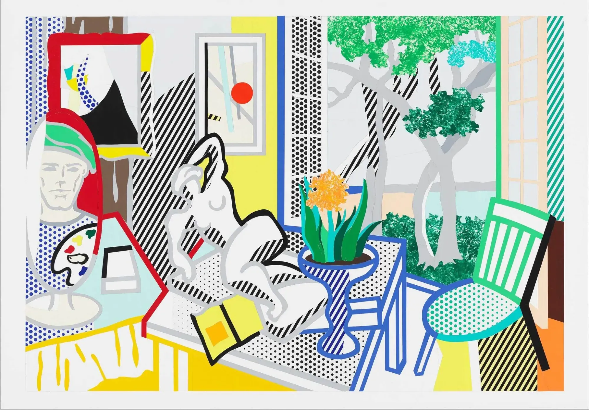 Roy Lichtenstein, 'Bellagio Hotel Mural: Still Life with Reclining Nude (Study)', 1997. Collage and graphite pencil on board: sheet/