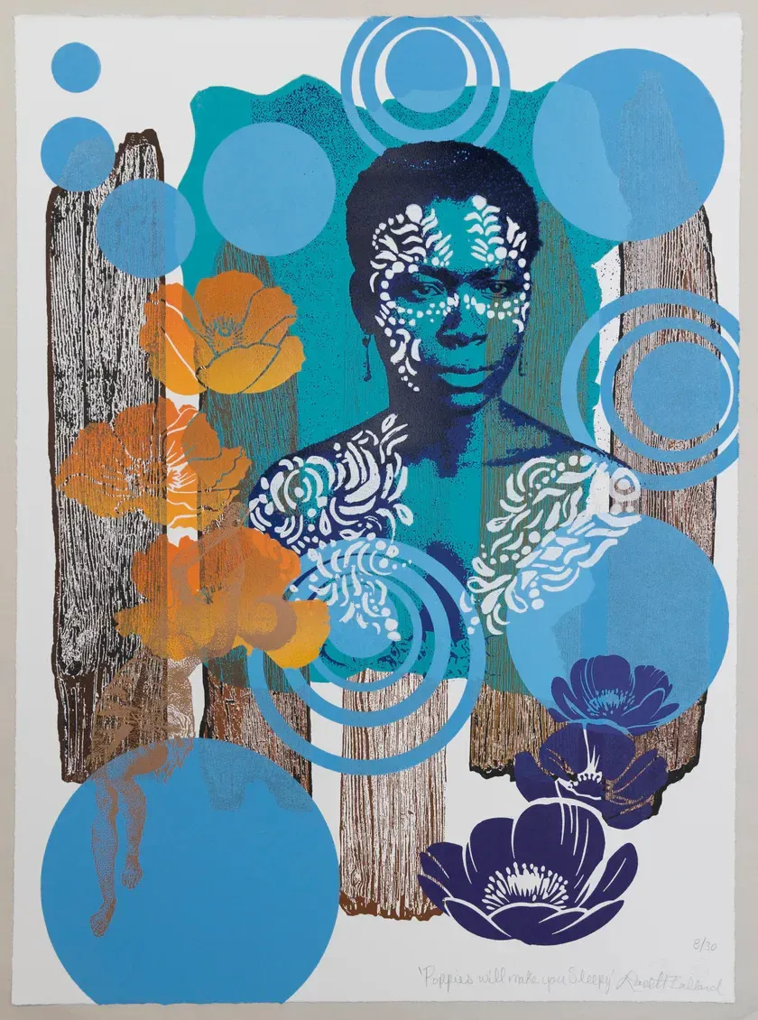 Lavett Ballard, Poppies Will Make You Sleepy, 2026, Woodcut, 30 x 22" (unframed), Ed of 30, Collaborative Printer: Alexis Nutini