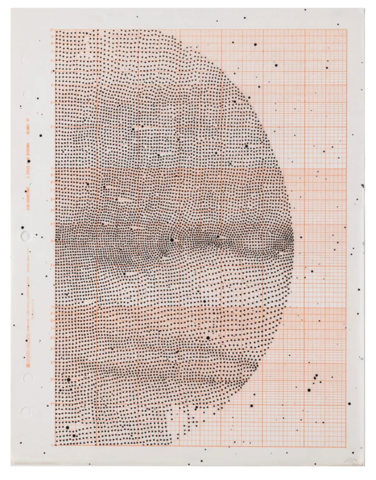 linn meyers Untitled Ink on graph paper Sheet Size: 11 x 8.5 in (28 x 21.6 cm)  Print ID: LM.GP.2022.04