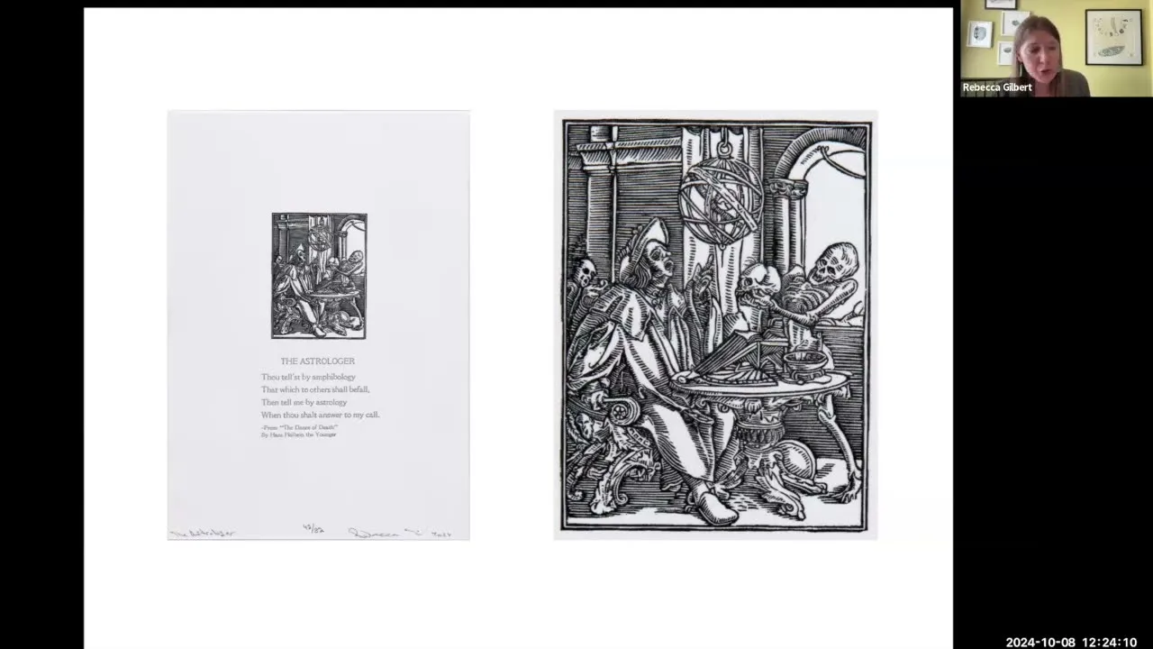 Title frame from the recording of “Rebecca Gilbert and Hans Holbein: A Dance of Death in Two Parts”