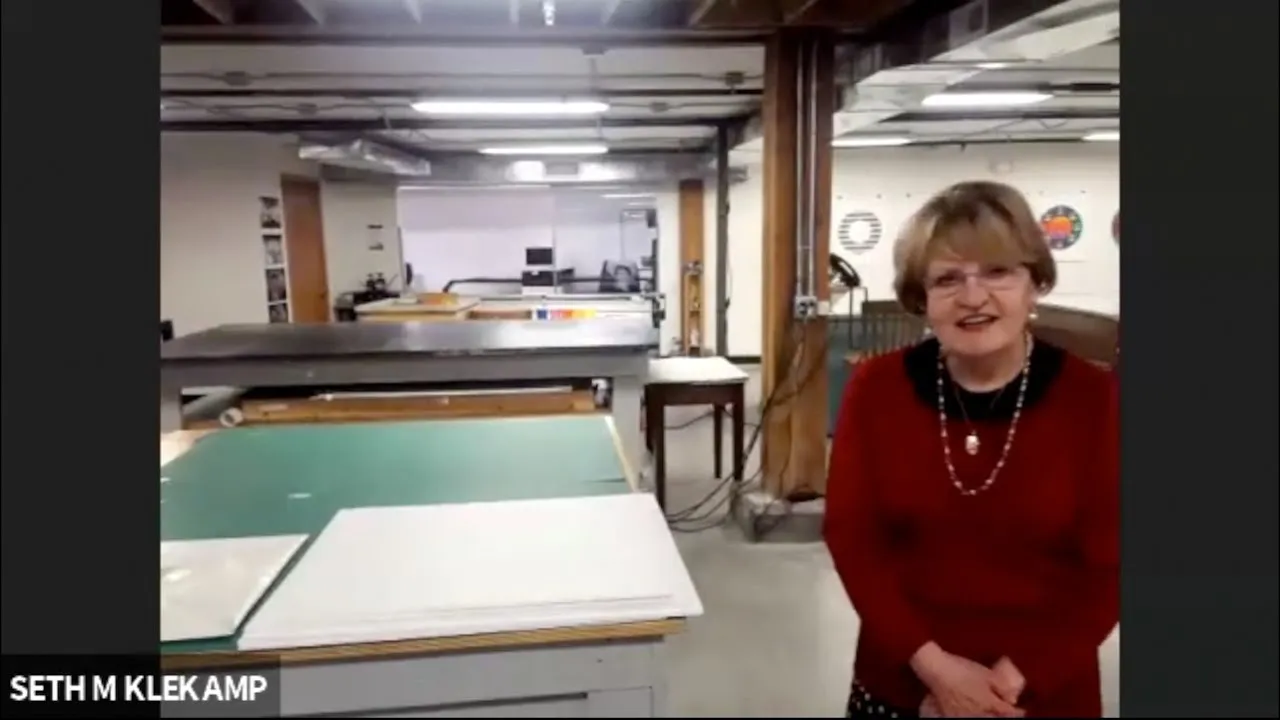 Title frame from the recording of “Tandem Press (Madison, WI): A Virtual Studio Visit and Conversation”