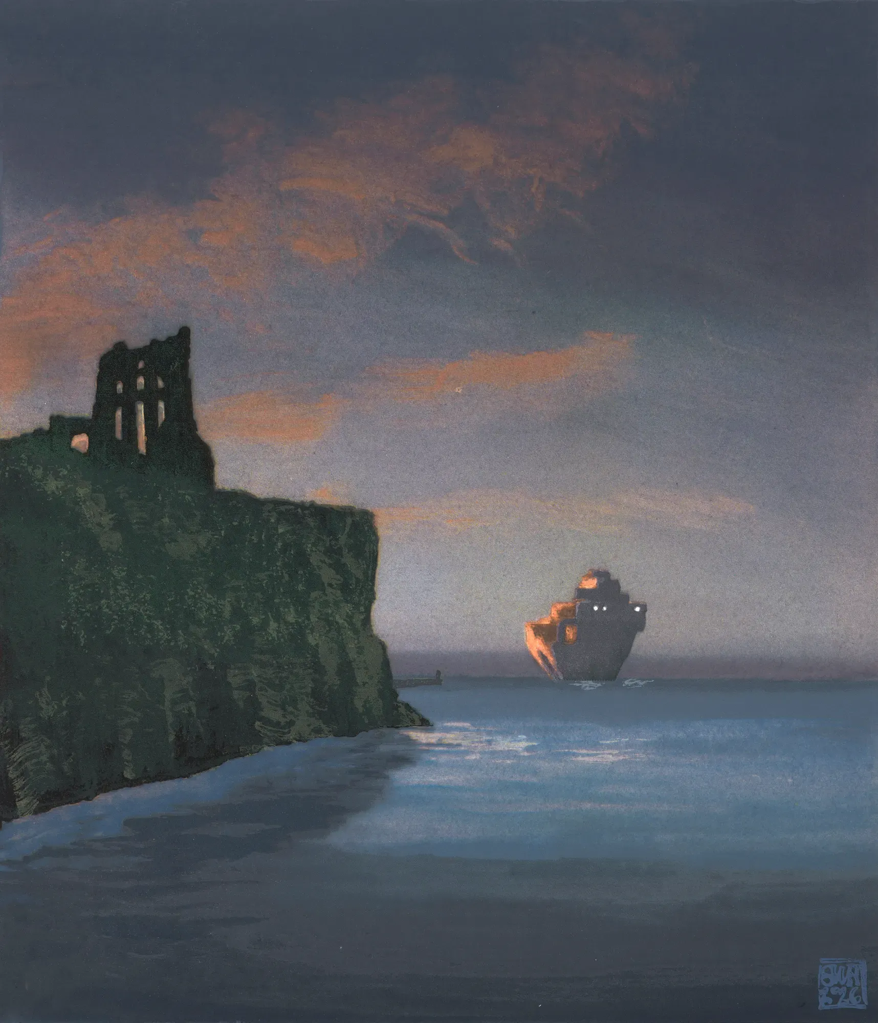 Stephen Hannock, Last Ship #1, 2026, unique touched serigraph, 19 x 16 inches