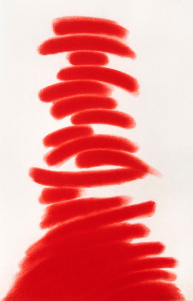 fine art print of David Nash; Red Stack, 2020