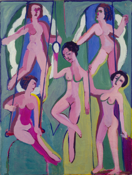 Ernst Ludwig Kirchner Artisten an Ringen (und Trapez), 1923/1928 Öl auf Leinwand 100 x 75 cm