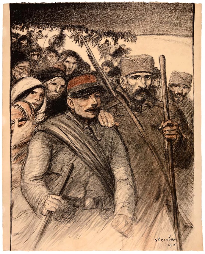 fine art print lithograph by THÉOPHILE-ALEXANDRE STEINLEN Save Serbia Our Ally, 25 Juin 1916, Journée Serbe