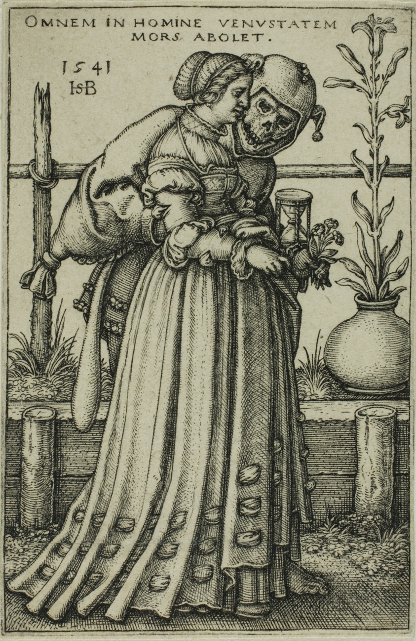 Hans Sebald Beham, The Lady and Death, 1541. Engraving, 7,9 x 5,2 cm. Ref. Bartsch 149; Pauli and Hollstein 150/I (of III). Provenance: private collection, Germany. Courtesy of Helmut H. Rumbler.