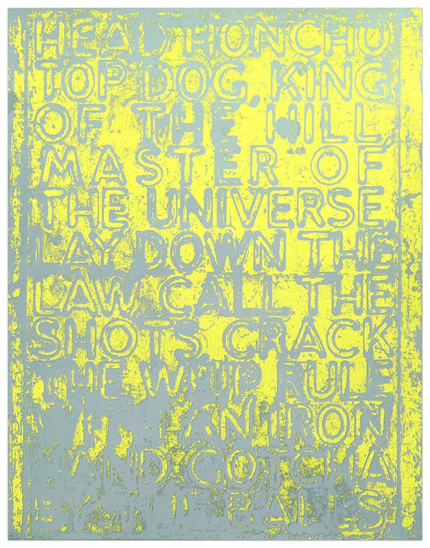 fine art print by Mel Bochner, Head Honcho, 2020, silkscreen, edition of 30, image/paper size: 63 x 48 inches (160 x 122 cm)