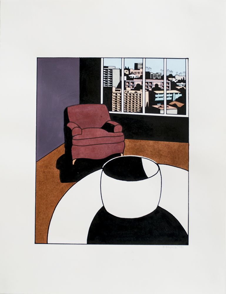 Ken Price Untitled (Interior)  1991 ink and watercolor on paper 16 x 12 1/8 in/40.6 x 30.8 cm 