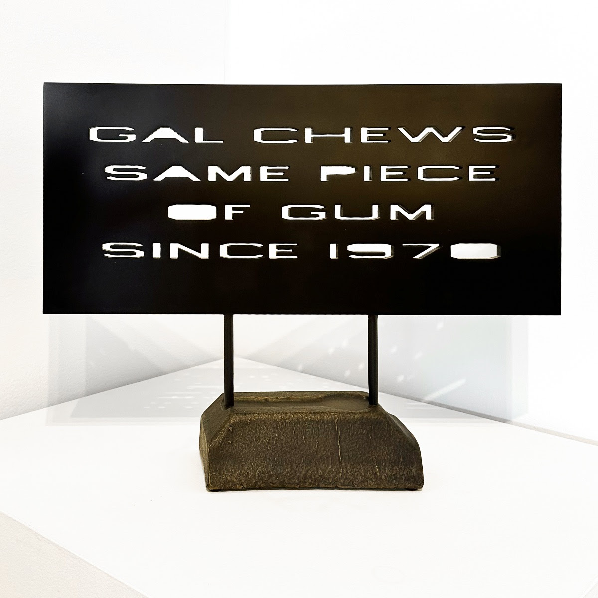 
ED RUSCHA  Gal Chews Gum, 2019, Cast bronze with hand applied patina
14-1/4" x 20" x 4-1/4" (36.2 x 50.8 x 10.8 cm)  Edition of 40