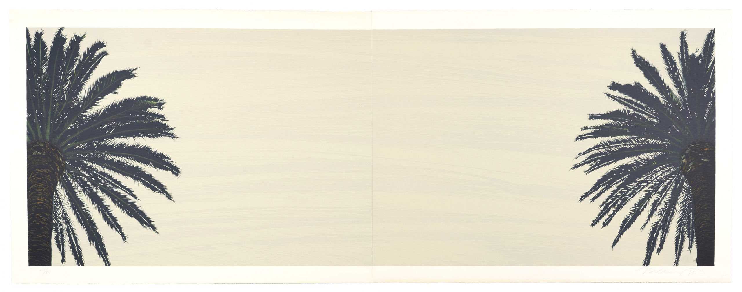 Mel Ramos Tenerife: Ode to Moe (Roman numeral edition), 1981. Five-color lithograph on Rolled white Arches, 22 x 58 inches. Edition of 7. Collaborating Printer(s): Catherine Kuhn.