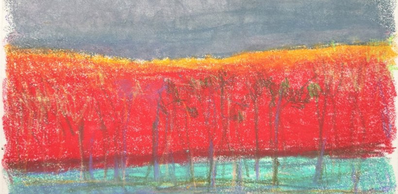 WOLF KAHN, Red in Back