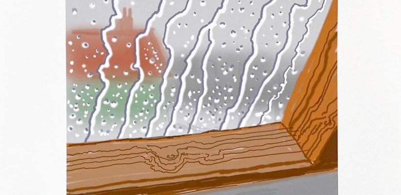 David Hockney, Rain on the Studio Window